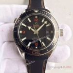 Swiss Replica Omega Seamaster Co-Axial Watch Black Dial Black rubber